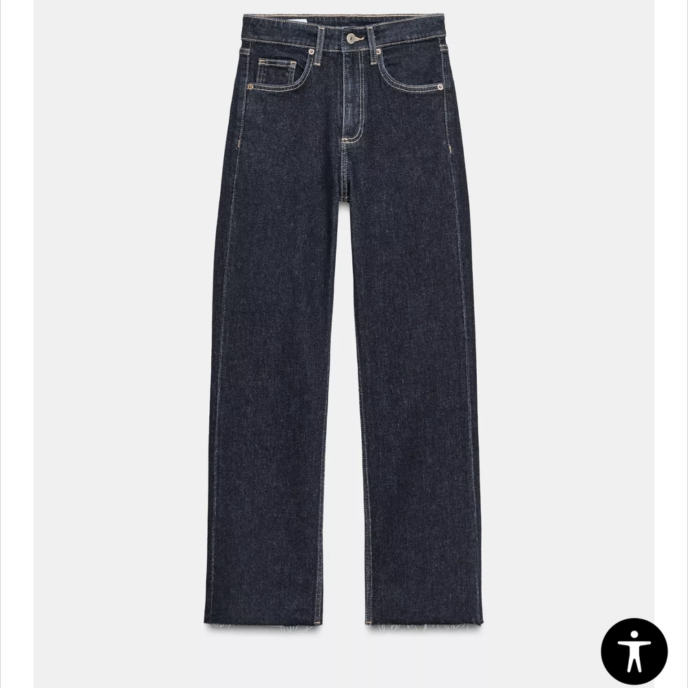 Zara TRF HIGH-WAISTED CROPPED FLARE JEANS